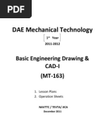 Basic Engineering Drawing and CAD I Lesson Plans