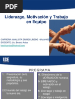 Diapo Liderazgo, Motivacion, Trabajo en Equipo