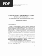 01 - La Recepción Del Derecho Feudal Común en Cataluña I (1211-1330)