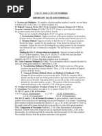 H.C.F. and L.C.M. of Numbers Important Facts and Formulae