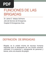 Funciones de Las Brigadas en Caso de Desastres