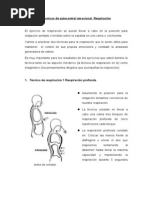 Técnicas de Autocontrol Emocional Respiración