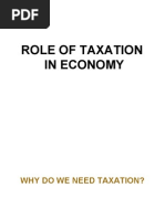 Role of Taxation in Economy