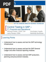 1913 Control Testing in SAP - IT, Financial, and Operational Auditing