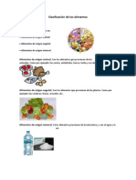 Clasificación de Los Alimentos