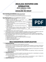 Pangangalaga Matapos Ang Operasyon