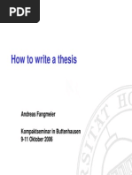 How To Write A Thesis