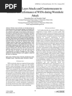 Various OSI Layer Attacks and Countermeasure To Enhance The Performance of WSNs During Wormhole Attack