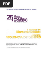 Lista de Libros Contra La Violencia de Género