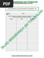 Modelo - Ficha de Registro Do Diálogo Diário de Segurança (DDS) - Blog Segurança Do Trabalho