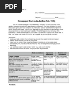 Newspaper Blackout Rubric Filled