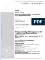 These Enseigner L'algorithme Pour Quoi PDF