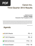 Canon Inc. Third Quarter 2013 Results: Executive Vice President & CFO