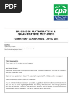 Business Mathematics & Quantitative Methods