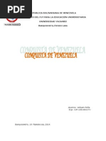 Ensayo Conquista en Venezuela y Sus Consecuencias