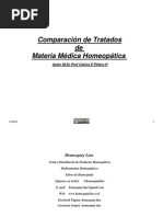 Comparación de Tratados de Materias Médicas Homeopáticas 1 Ed