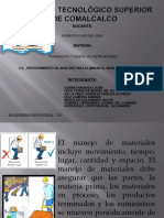 Procedimiento de Analisis para Eliminar Manejo de Materiales.