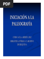 Curso Iniciacion A La Paleografia Web