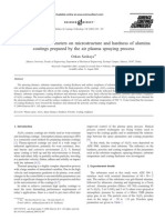 Effect of Some Parameters On Microstructure and Hardness of Alumina Coatings Prepared by The Air Plasma Spraying Process