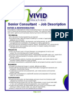 Senior Consultant - Job Description: Duties & Responsibilities