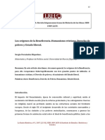 Los Orígenes de La Beneficencia. Humanismo Cristiano, Derecho de Pobres y Estado Liberal.