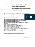 Current Electrical Electronics Engineering Project Topics For Nigerian Students