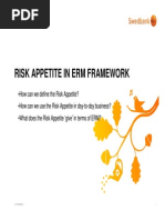 Risk Appetite in Enterprise Risk Management Framework