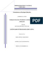 Licenciatura en Psicología Educativa: Universidad Pedagógica Nacional Unidad Ajusco