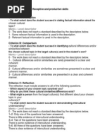 Written Assignment Spanish IB Mark Scheme