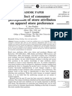 The Effect of Consumer Perceptions of Store Attributes On Apparel Store Preference