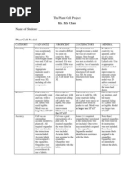 Plant Cell Model Rubric