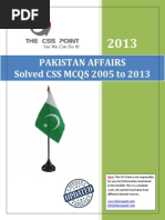 Pakistan Affairs Solved MCQs 2005 To 2013