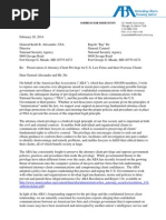 ABA Letter To NSA