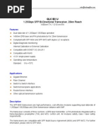 1.25Gbps SFP Bi-Directional Transceiver, 20km Reach: Glcbxu