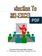 MS EXCEL Training