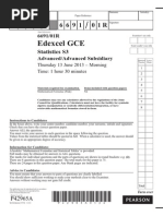 Edexcel GCE: Statistics S3