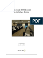 Windows 2003 Server Installation Guide: Revision 2.0 April 14, 2011