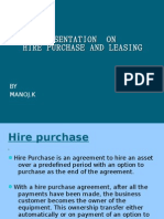 Presentation On Hire Purchase and Leasing