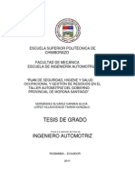 Plan de SHySO Gestion de Residuos en Taller Automotriz