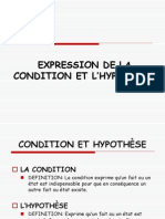 Expression de La Condition Et de L'hypothèse