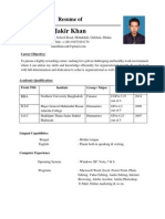 Jakir Khan CV