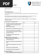 Interview Score Sheet: RCOG Registration No