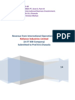 Revenue From International Operations of (A ET 500 Company) Submitted To Prof.R.K.Chawala