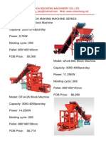 Block Making Machine Price List