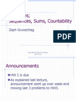 Functions Sequences, Sums, Countability: Zeph Grunschlag