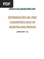 Determinación Del Peso Volumétrico Seco en Muestras Inalteradas 2