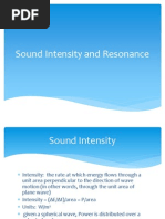 Sound Intensity and Resonance