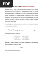 Multivariate Analysis of Variance (MANOVA) : (Copy This Section To Methodology)