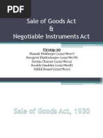 Sale of Goods Act & Negotiable Instruments Act