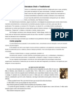 Ficha Informativa Sobre Literatura Oral e Tradicional